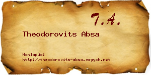 Theodorovits Absa névjegykártya